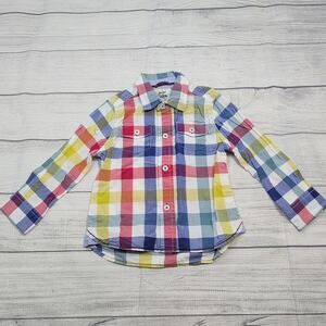1.5/2 Mini Boden Plaid Button-Up Shirt